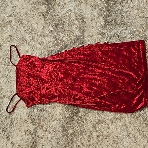 Shein SXY Chain Lace Up Velvet Dress